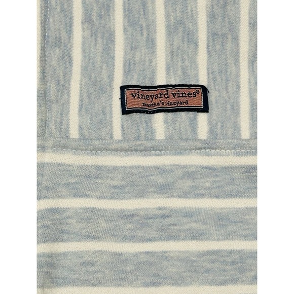 Vineyard Vines Martha's Light Blue Striped Half Zip Pullover Thumbholes Sz L - Picture 5 of 6